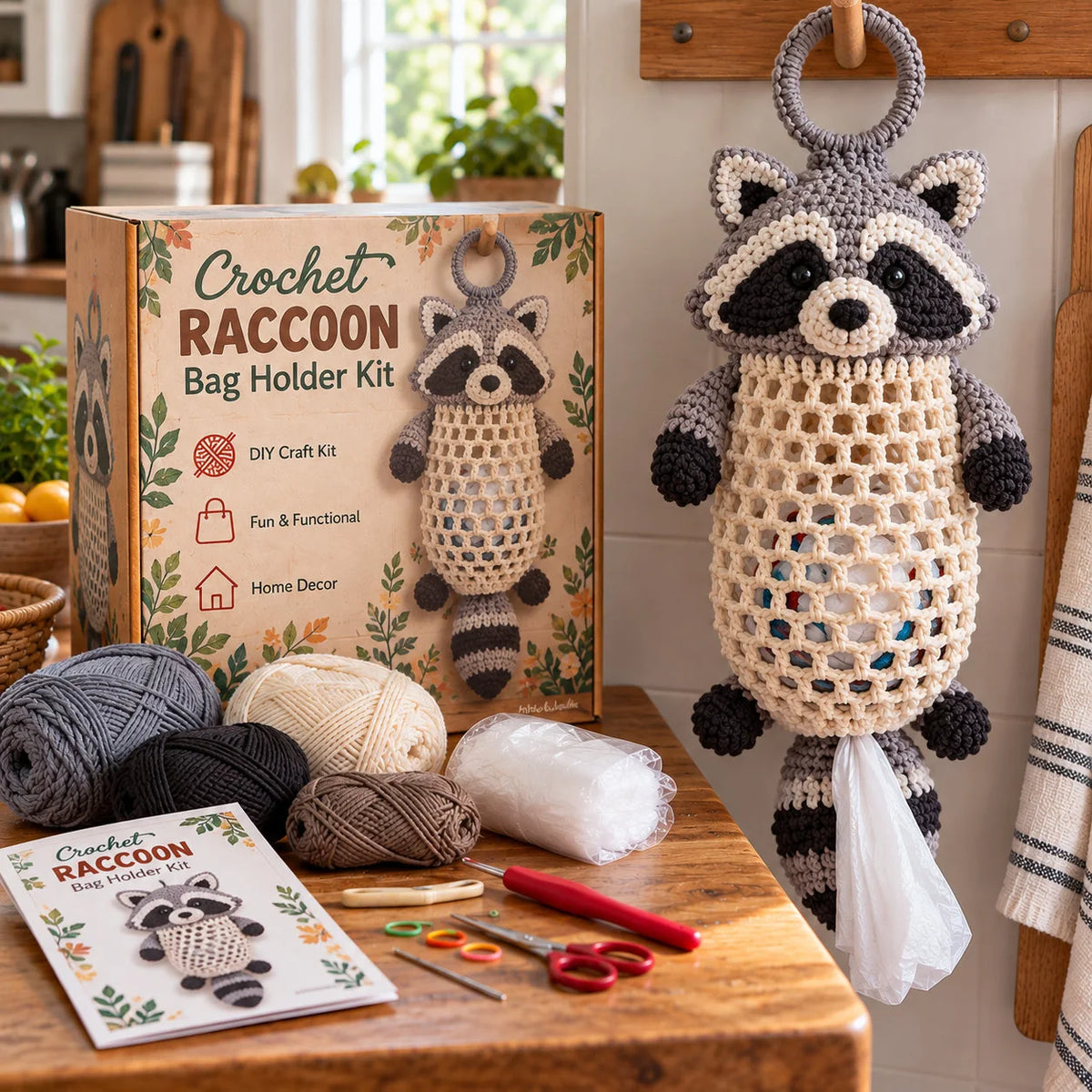 🧵 Crochet Animal Bag Holder DIY Kit – Cute & Functional Hanging Storage Craft Kit 🧶