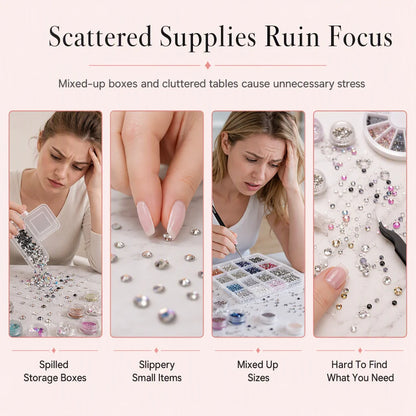 24-Grid Nail Art Rhinestone Set