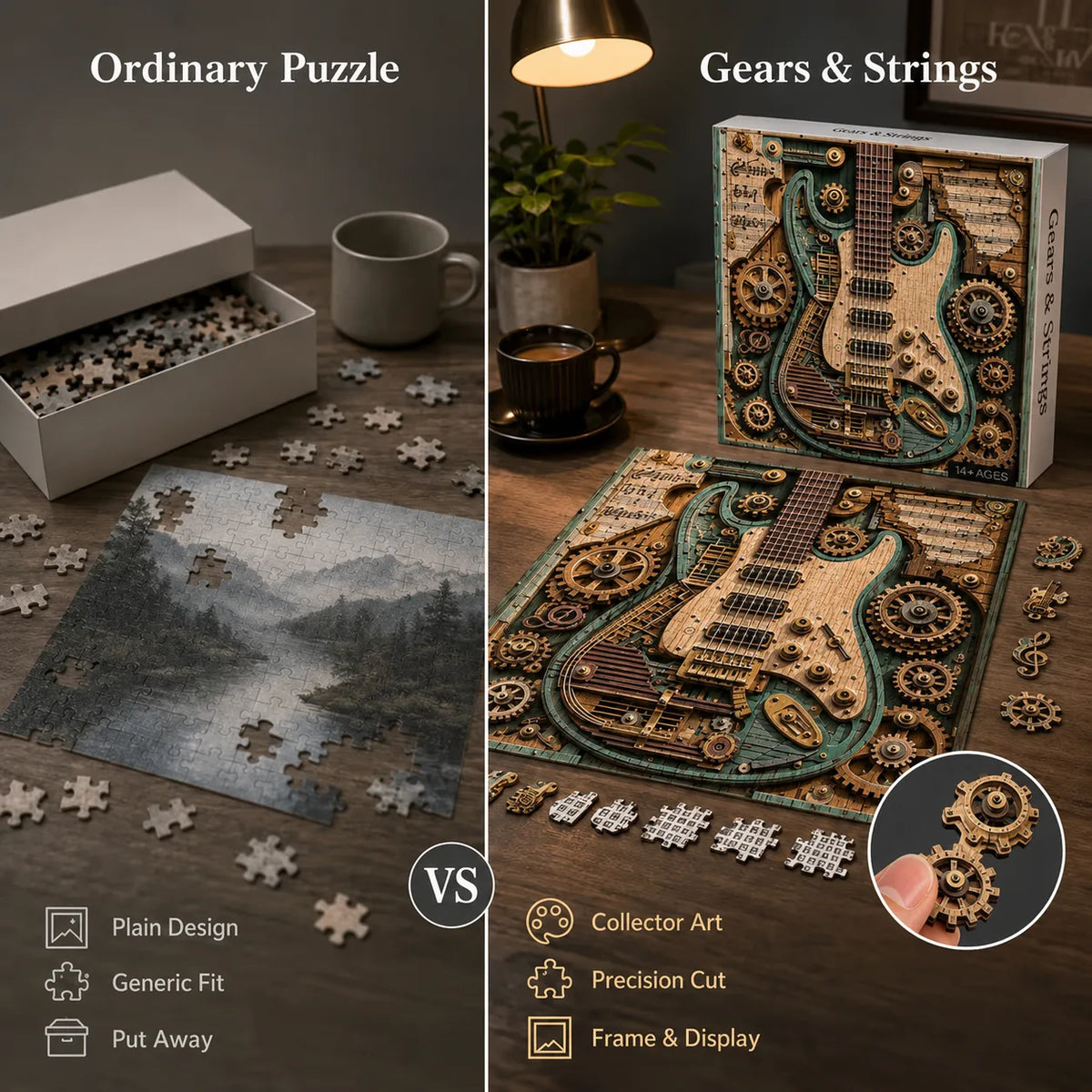 🧩creative Steampunk Guitar 3d Puzzle