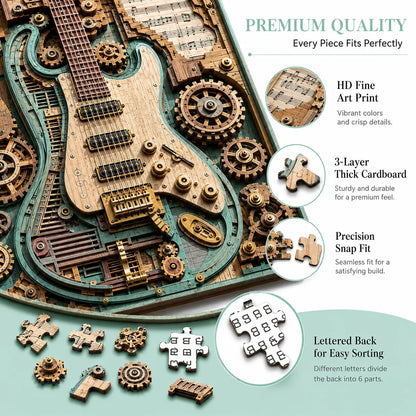 🧩creative Steampunk Guitar 3d Puzzle