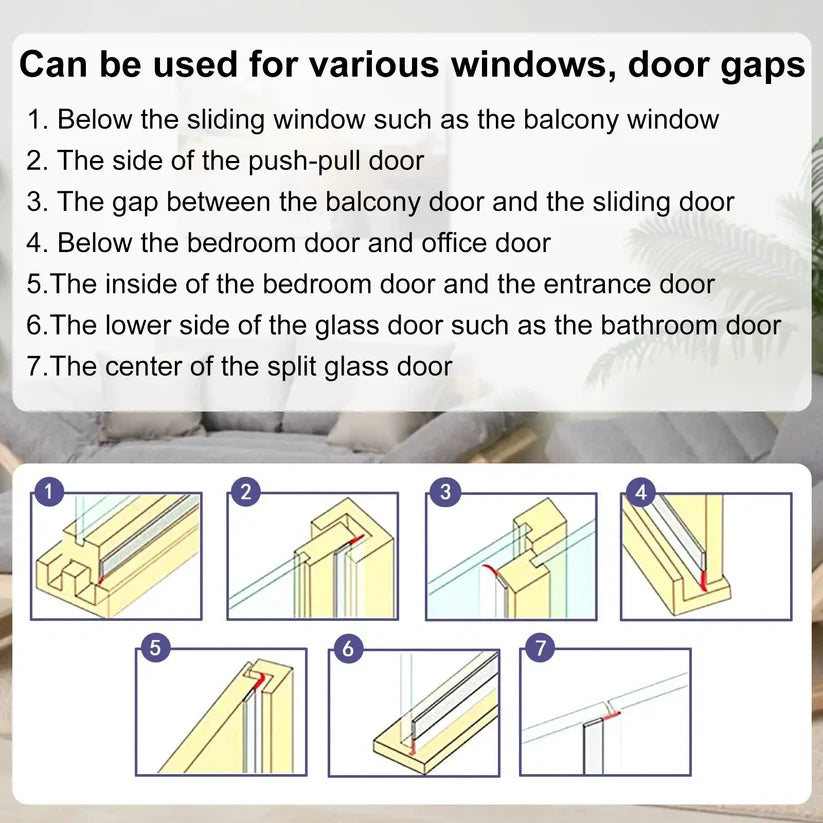 🌸Door Weather Stripping, Self-Adhesive Draft Stopper Seal for Doors & Windows🛒🛒
