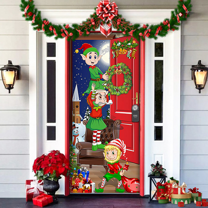 🎄🎅 Christmas Door Cover – Instant Holiday Cheer!