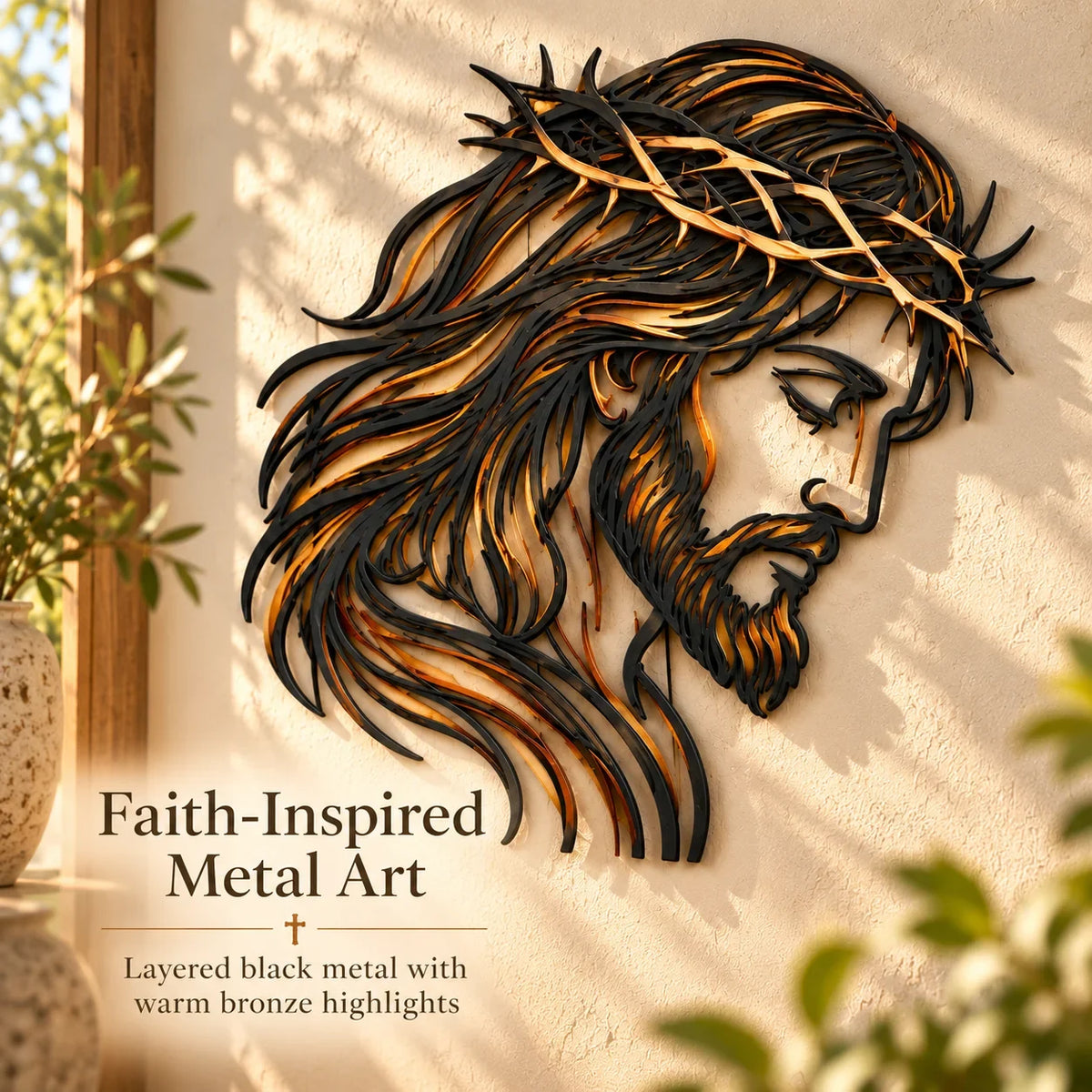 ✝️ Crown of Grace Jesus Metal Wall Art™ – Rustic Faith-Inspired Christian Wall Decor(✨Buy 2 Free Shipping)