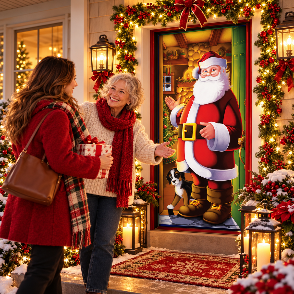 🎄🎅 Christmas Door Cover – Instant Holiday Cheer!