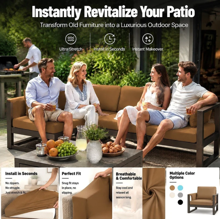 🪑 Stretch Sofa Cushion Covers Set (4 / 8 / 12 PCS)