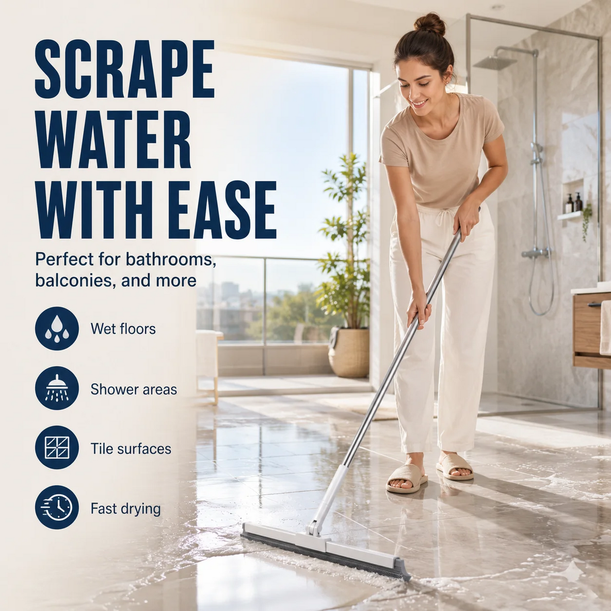 Sweep & Scrape Instantly! Double-Sided Silicone Multi-Purpose Broom