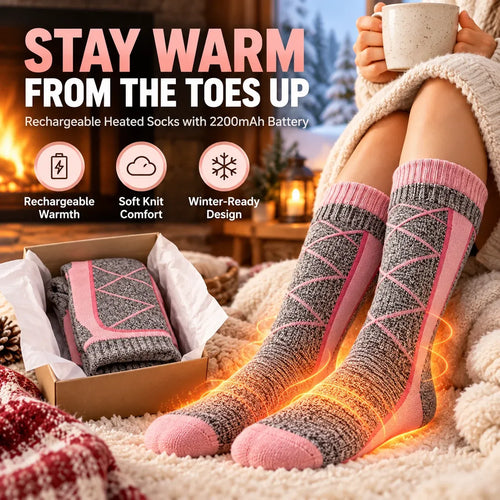 🔥 Rechargeable Heated Socks – Say Goodbye to Cold Feet in Minutes
