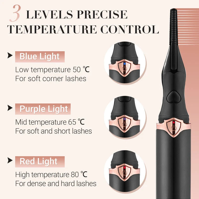 🎁2026 Rechargeable Heated Eyelash Curler for Quick Heating Curling