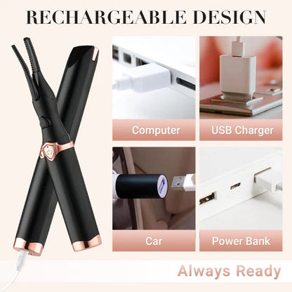 🎁2026 Rechargeable Heated Eyelash Curler for Quick Heating Curling