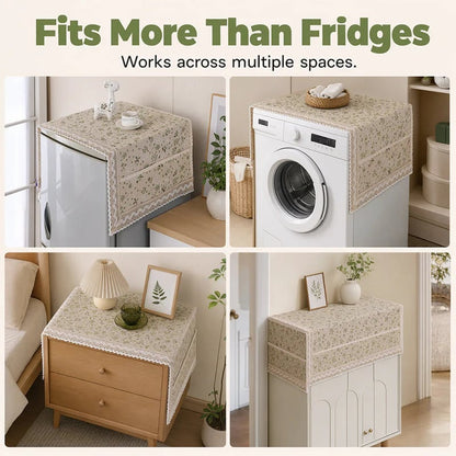 💖LAST DAY SALE!!💖✨Cotton Linen Refrigerator Dust Cover with Pockets