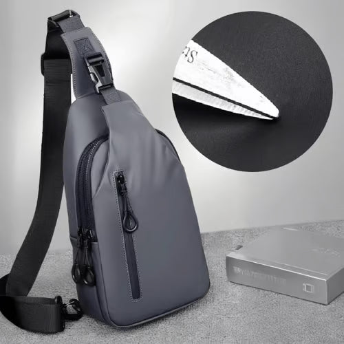 🔥 Hot Sale | Men’s Waterproof Sling Bag with USB Charging Port