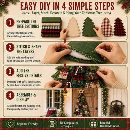 🎄Beginner-Friendly DIY Oversized Patchwork Christmas Tree Door Hanging Kit