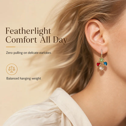 🔥BUY 1 GET 1 FREE 🔥Retro Colorful Heart Tassel Drop Earrings for Women Fashion Ear Buckle Jewelry