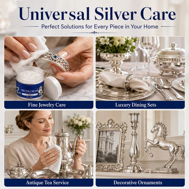 🥳2026 HOT SALE🥳💞50K+ SOLD! ✨🔧 50% OFF! Silver Shine Restoring Cream – Removes heavy tarnish & oxidation, restores mirror-like brilliance. Forms protective shield – keeps silver gleaming for weeks! 💎🛡️