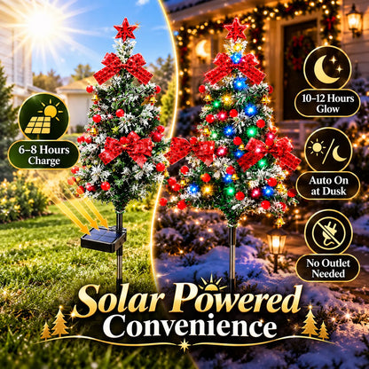 🔥 Solar Cedar Christmas Tree Lights| Festive Outdoor Holiday Decor