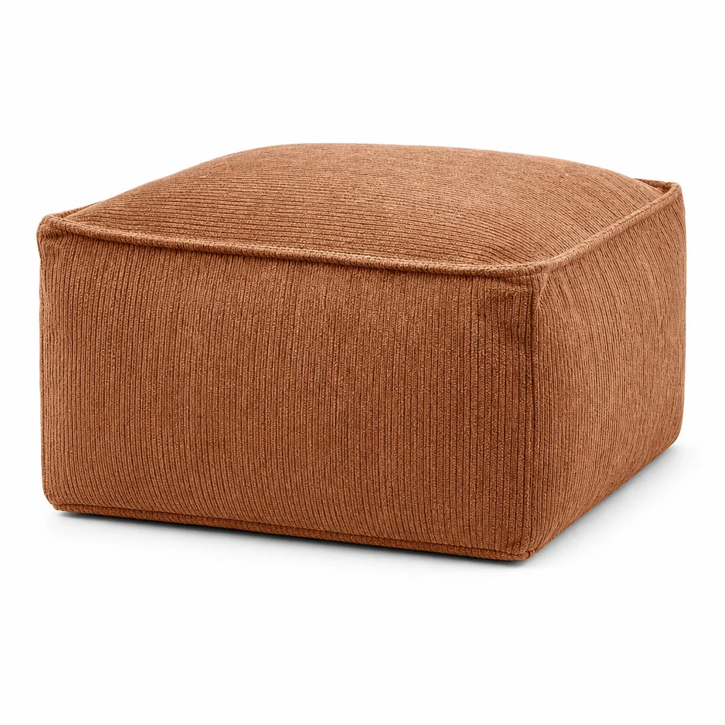 Unstuffed Square Pouf Cover | Storage Ottoman Slipcover for Living Room, Bedroom & Clothes Storage, Washable 45x45x23cm