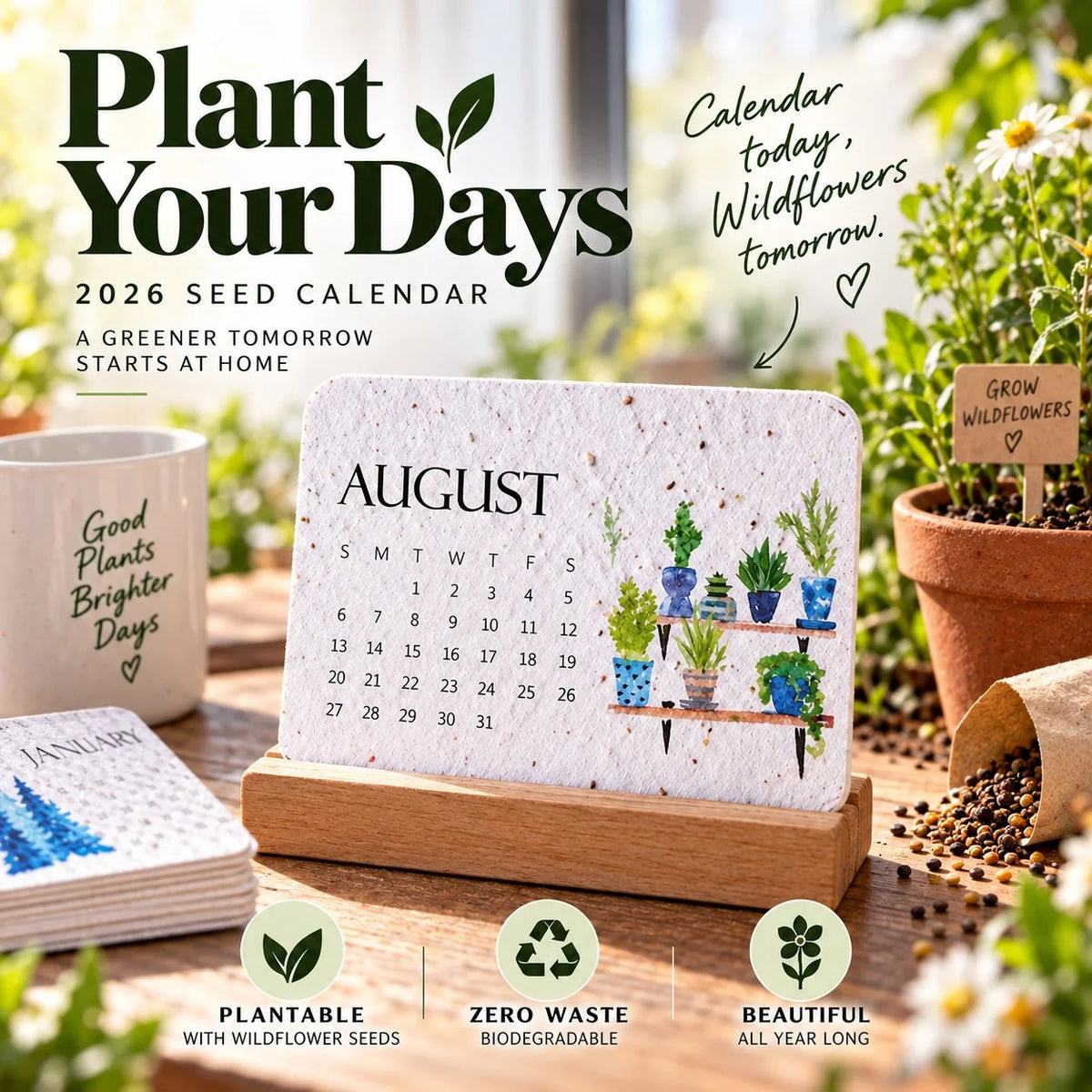 ✨🏆Early Holiday Sale 49% OFF🌱Eco-Friendly Plantable “Timeless” Seed Calendar 2027