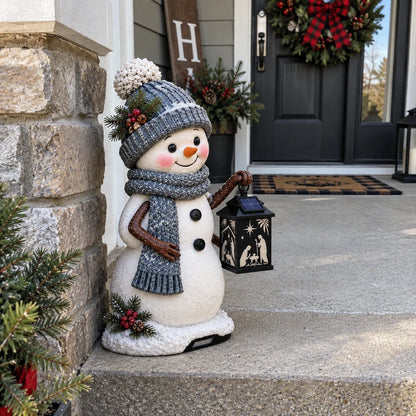 ⛄️🎄snowman Nativity Glow– Solarbetriebene Weihnachts-stufenleuchte Mit Projektion Der Heiligen Familie🌙