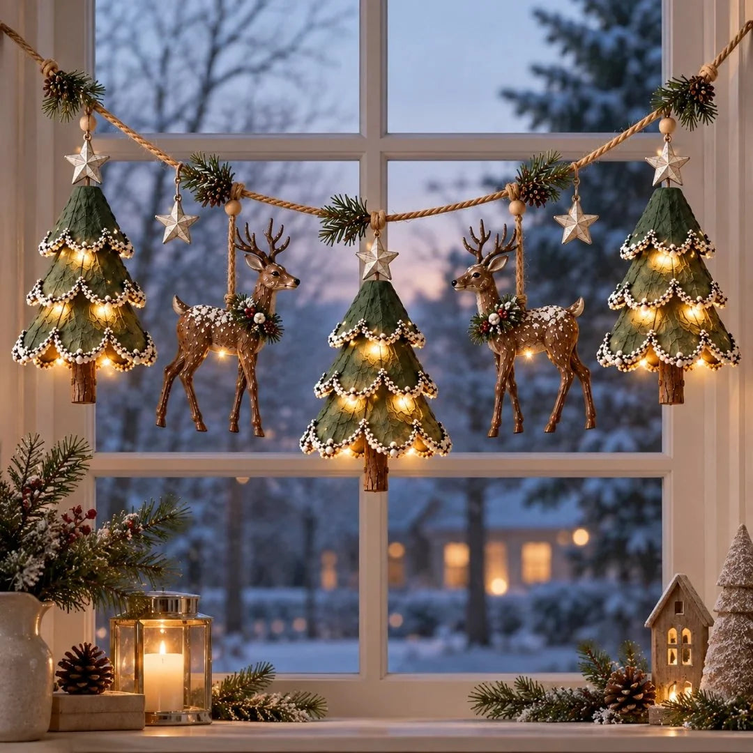 ⏰ LAST DAY 49% OFF - 🦌 Lighted Woodland Christmas Garland