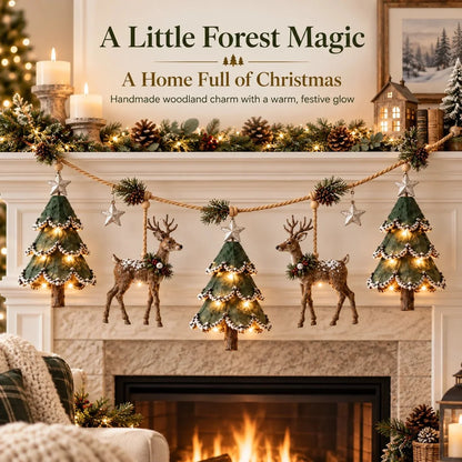 ⏰ LAST DAY 49% OFF - 🦌 Lighted Woodland Christmas Garland