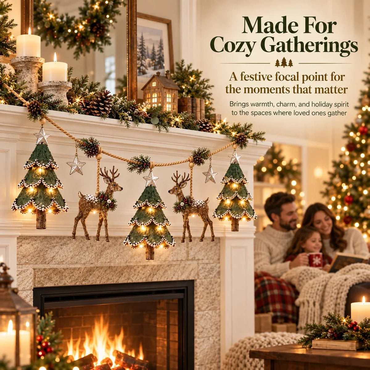 ⏰ LAST DAY 49% OFF - 🦌 Lighted Woodland Christmas Garland