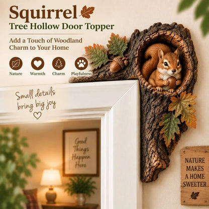 🎅 2026 Christmas Gift 50% Off--🐿️Chipmunk Tree Hollow Door Topper | Woodland Animal Doorway Decor For Cozy Nature Homes