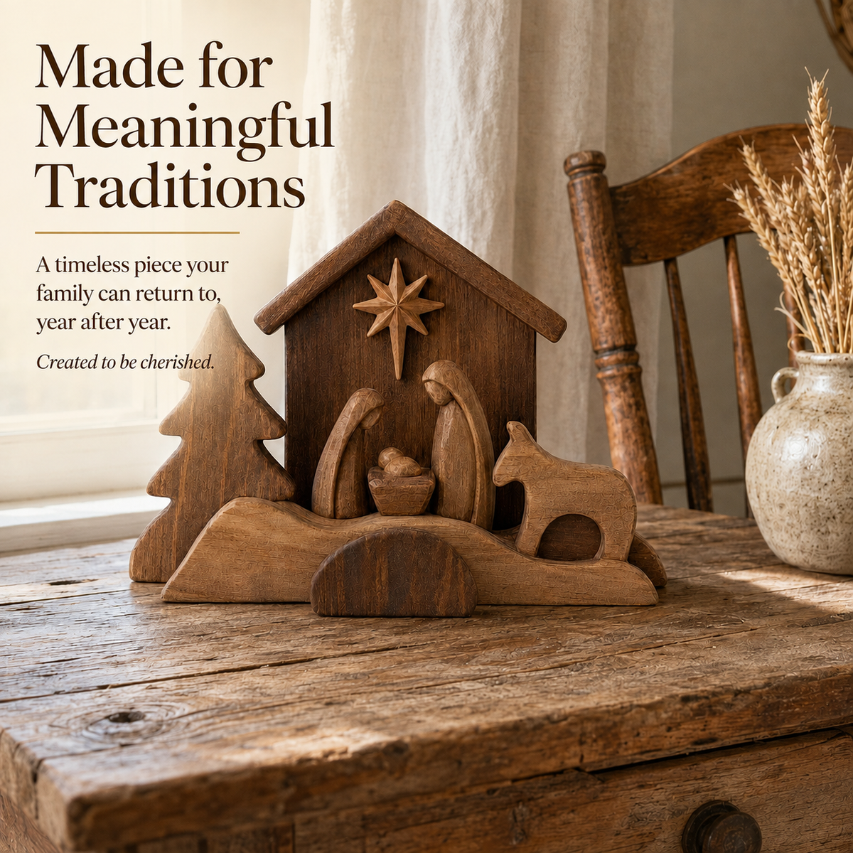 ✝️Wooden Nativity Scene Decoration-A Meaningful Christmas Gift