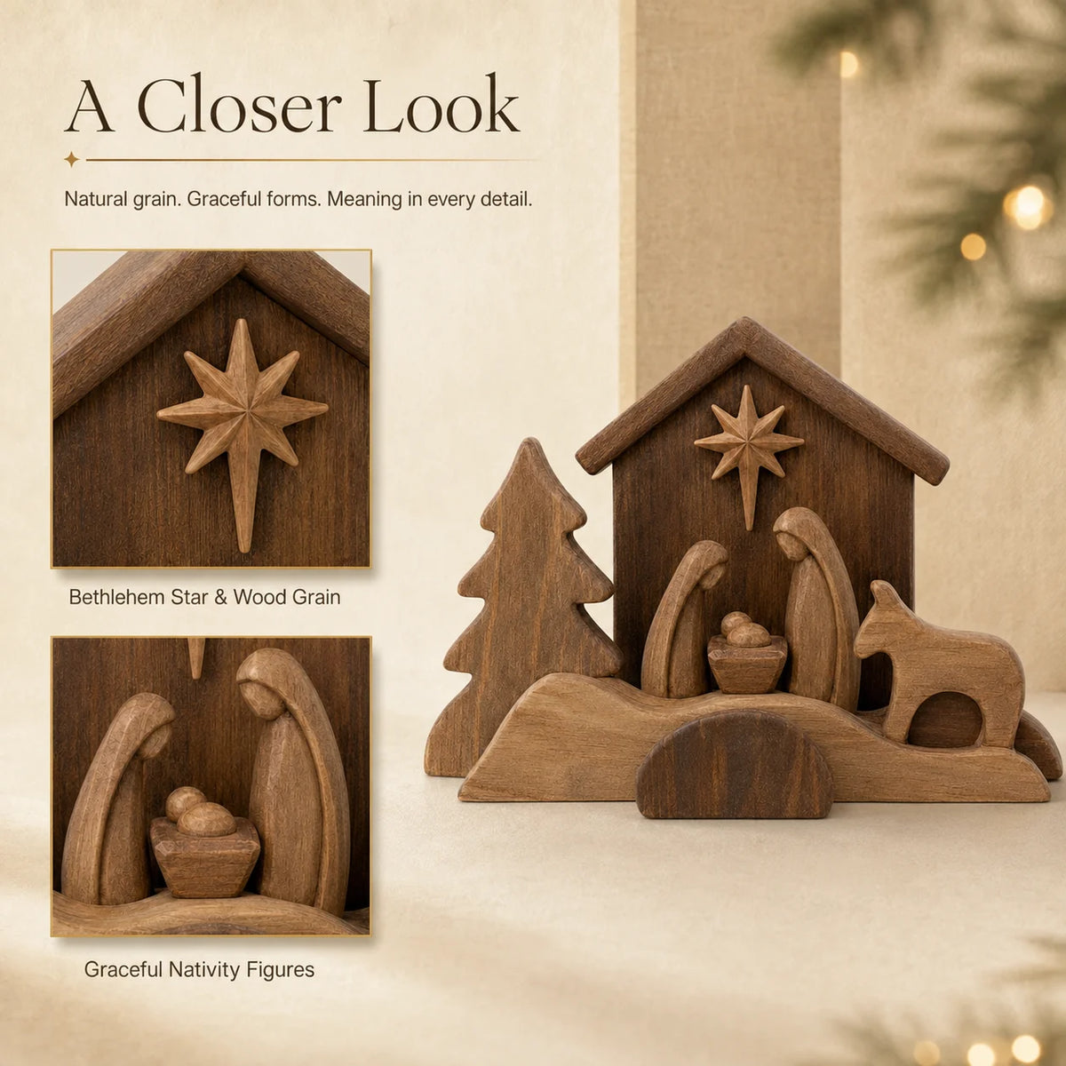 ✝️Wooden Nativity Scene Decoration-A Meaningful Christmas Gift