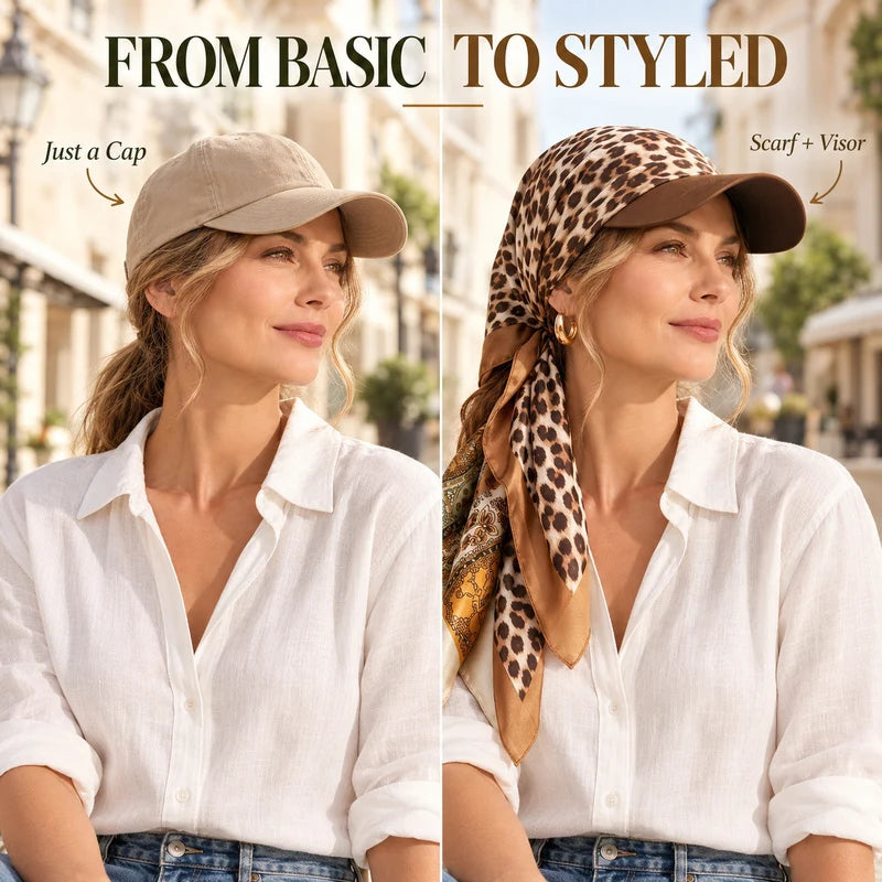 Women's Scarf Visor Hat – Vintage Paisley & Leopard Prints