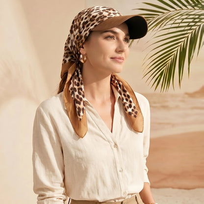 Women's Scarf Visor Hat – Vintage Paisley & Leopard Prints