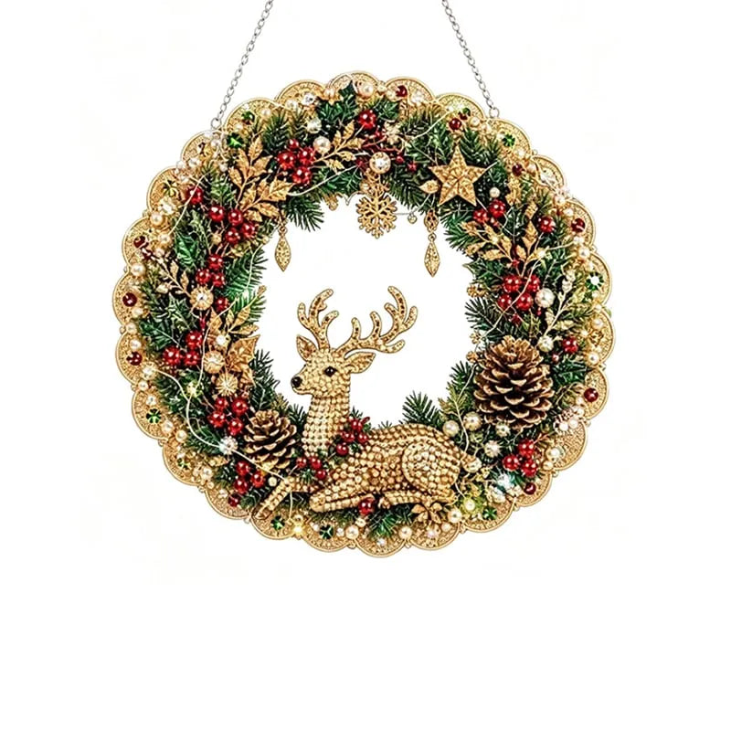 Christmas Diamond Painting Light Wreath DIY Kit