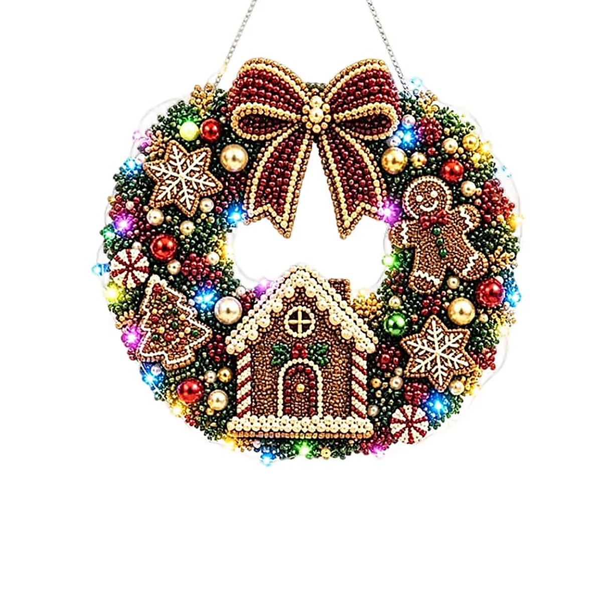 Christmas Diamond Painting Light Wreath DIY Kit