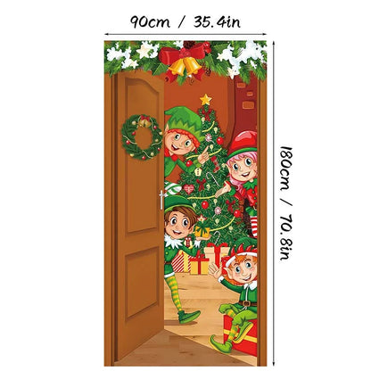 🎄Christmas Door Cover For Instant Holiday Decor✨