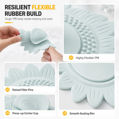 Anti-Odor Bathroom Drain Silicone Sunflower Cover Anti-Backflow