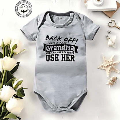 🔥Hot Sale 49% off🌟👶 "Back Off! I Have a Crazy Grandpa" Cute Cotton Baby Bodysuit