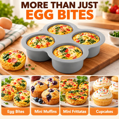 🍳 Silicone Air Fryer Egg Mold – 4-Cup Nonstick Baking Pan for Muffins, Egg Bites & Desserts