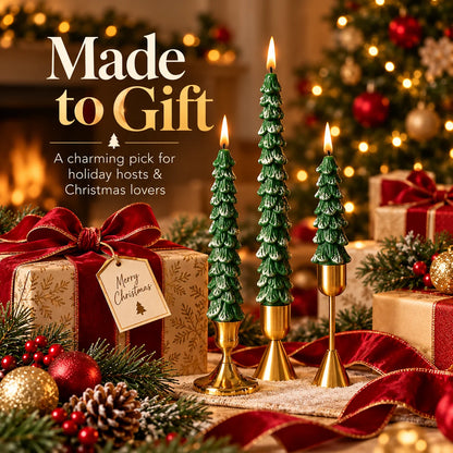 🎄 10-Inch Christmas Tree Candle – Add a Cozy Holiday Glow to Your Home! 🕯️🛒