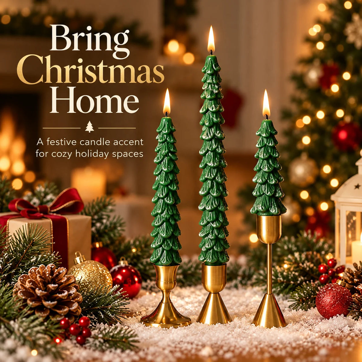 🎄 10-Inch Christmas Tree Candle – Add a Cozy Holiday Glow to Your Home! 🕯️🛒