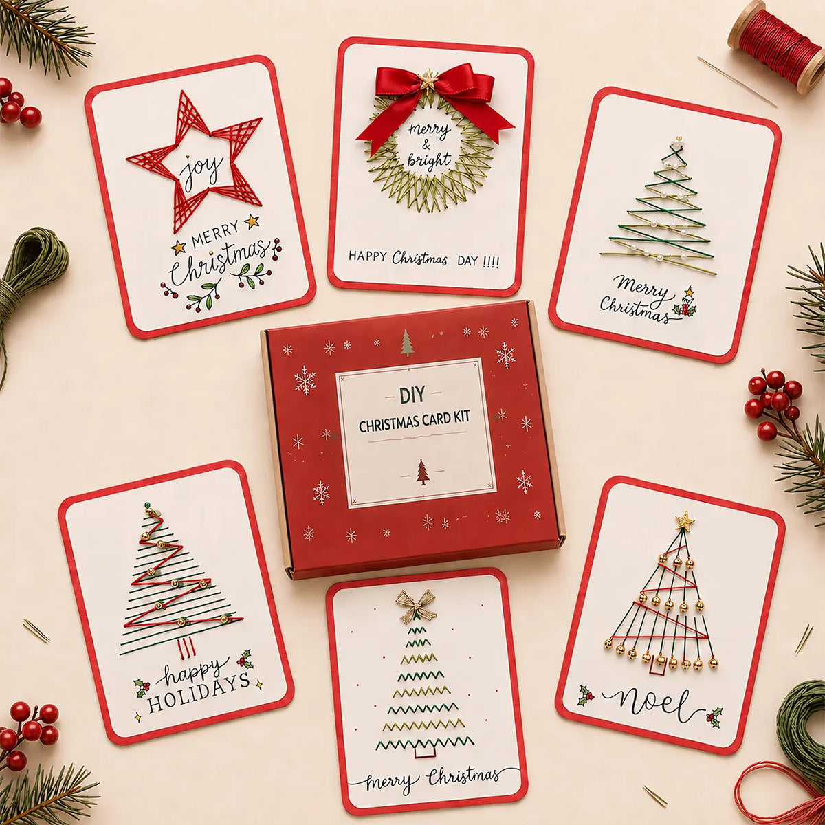 🎄 Merry & Bright Christmas DIY Kit (6 pcs)