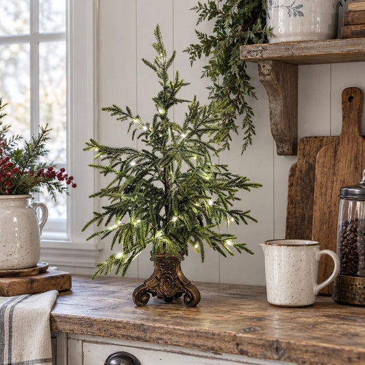 Vintage Lighted Norfolk Pine Trees