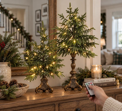 Vintage Lighted Norfolk Pine Trees