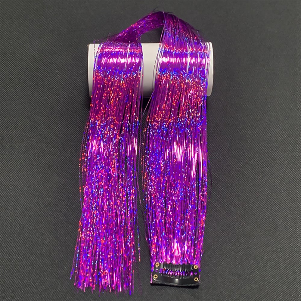 Sparkling Fairy Hair Tinsel Extensions 🌈 Heat-Resistant Glitter Strands for Women ✨