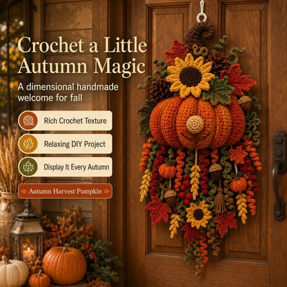🔥 HOT SALE 🔥⏳ New Arrival 49% OFF – 🧶 DIY Seasonal 3D Crochet Door Hanger Kit Collection | Coordinated Yarn, Filling, Accessories & Step-by-Step Instructions Included 💕