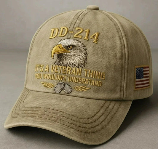 DD-214 Veteran Flat-embroidery cap
