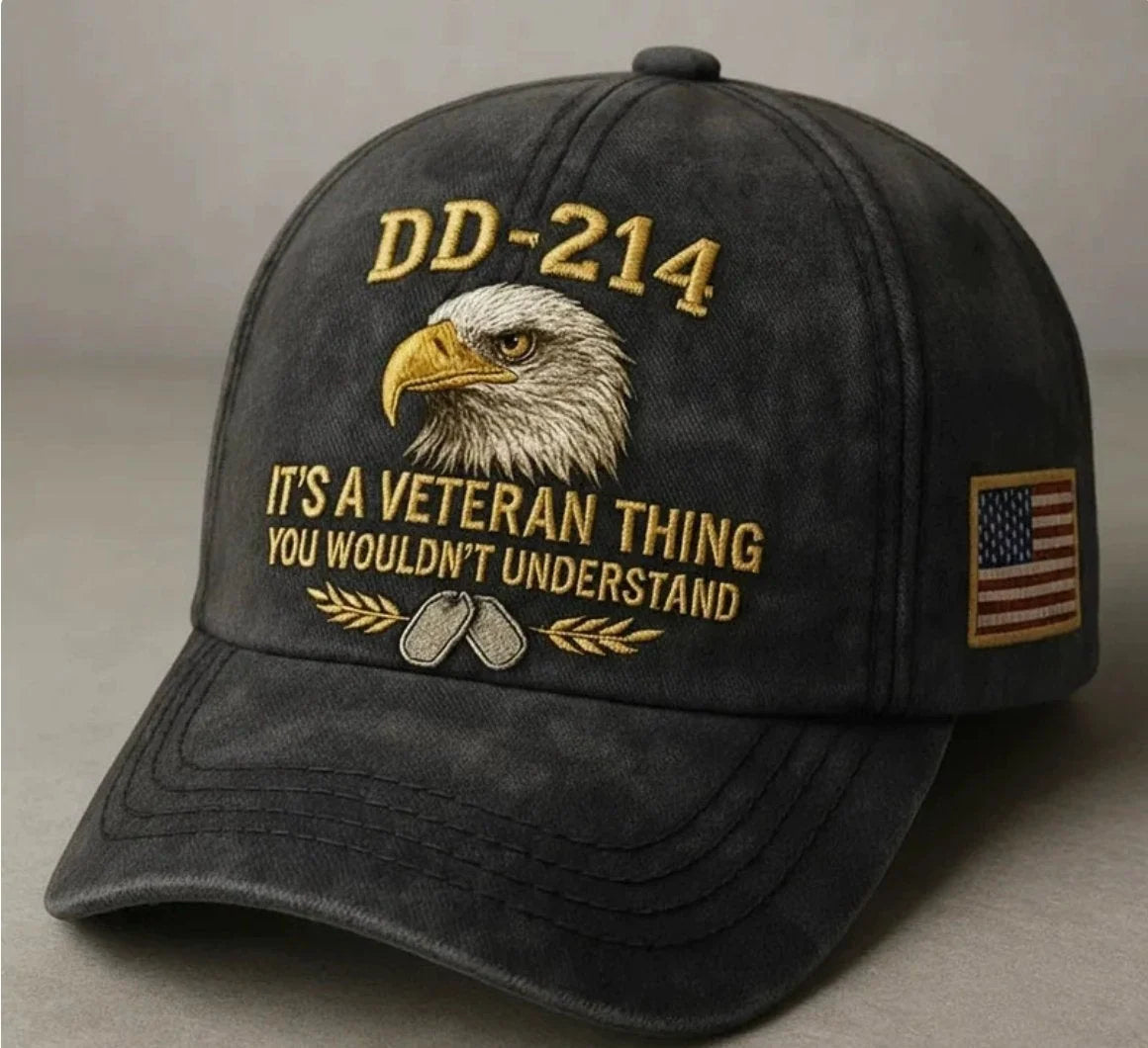 DD-214 Veteran Flat-embroidery cap