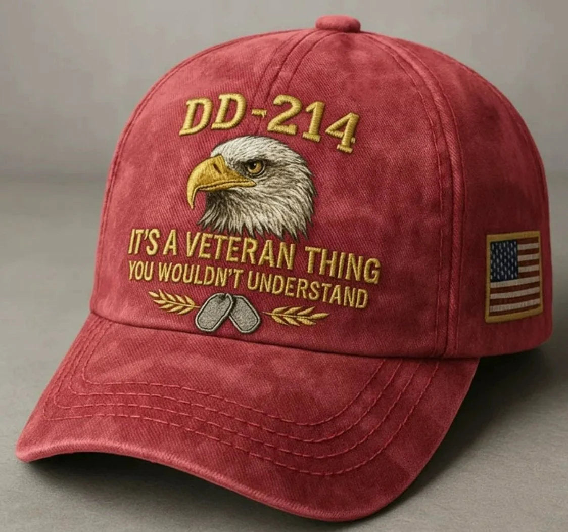 DD-214 Veteran Flat-embroidery cap