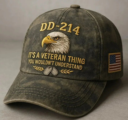 DD-214 Veteran Flat-embroidery cap