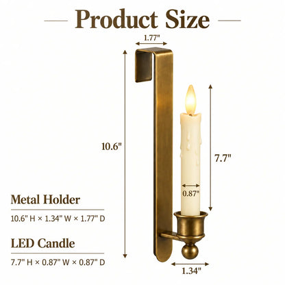 3-Pack Vintage Brass Cabinet Candles with Remote
