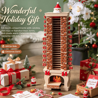 🎁Christmas Advent Calendar 24 Days Countdown, Sliding Santa Chimney Tower Decor for Kids Family Holiday Gift