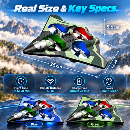 🚀 Stealth RC Hover Jet – 360° Stunts & Stable Flight